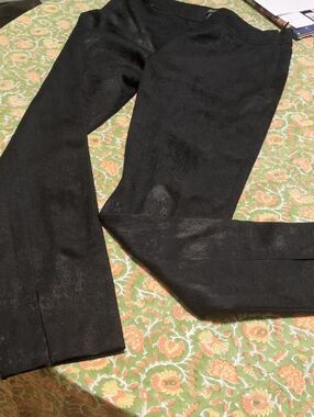 Eileen Fisher Black Textured Pants